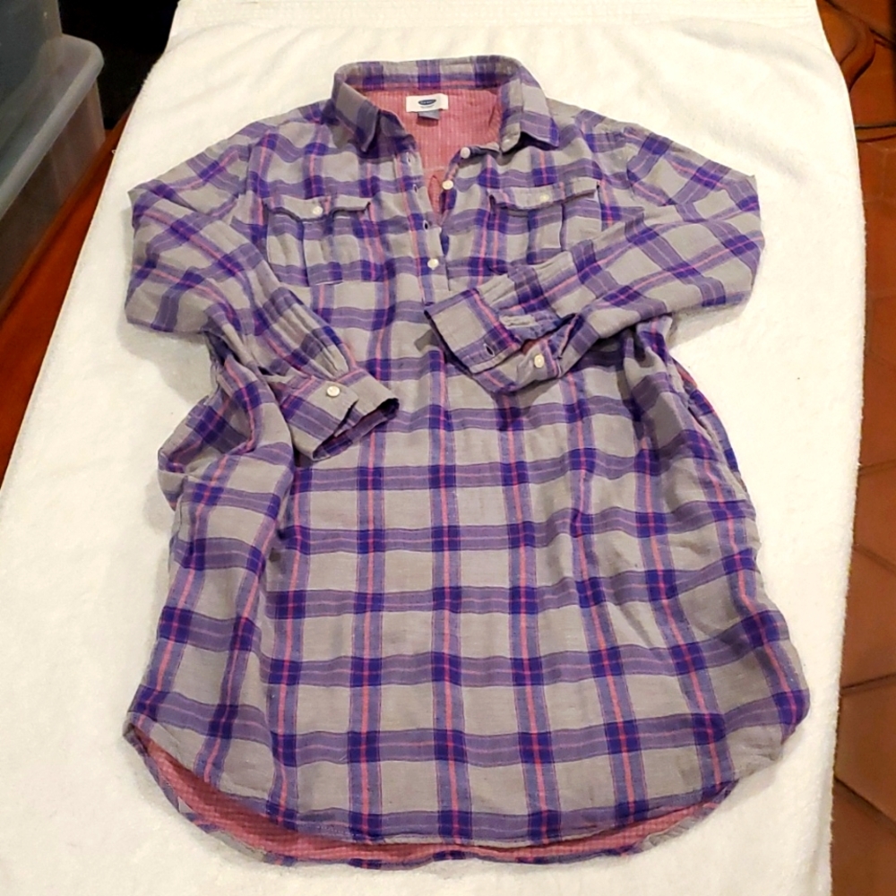 Girls flannel plaid dress or nightgown